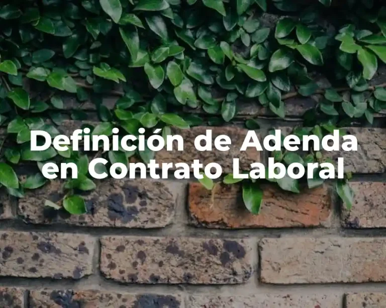 Definición de Adenda en Contrato Laboral