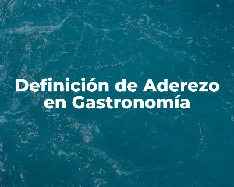 Definición de Aderezo en Gastronomía