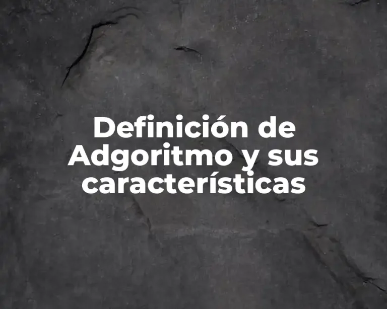 Definición de Adgoritmo y sus características