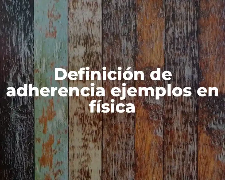 Definición de adherencia ejemplos en física