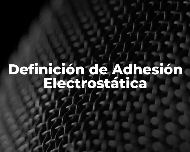Definición de Adhesión Electrostática