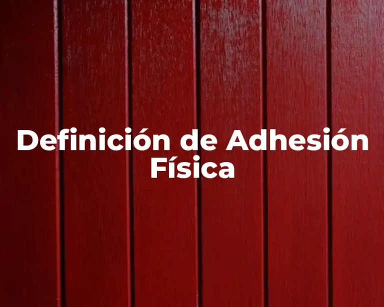 Definición de Adhesión Física
