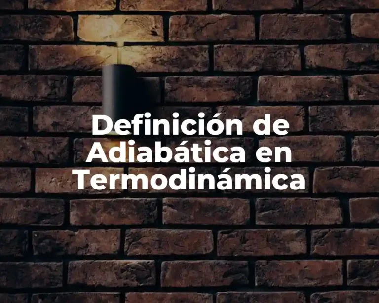Definición de Adiabática en Termodinámica
