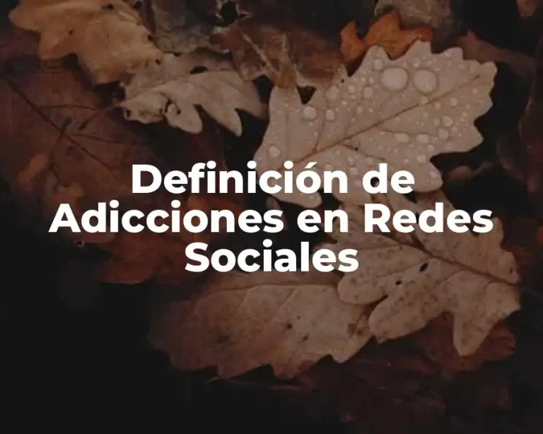 Definición de Adicciones en Redes Sociales