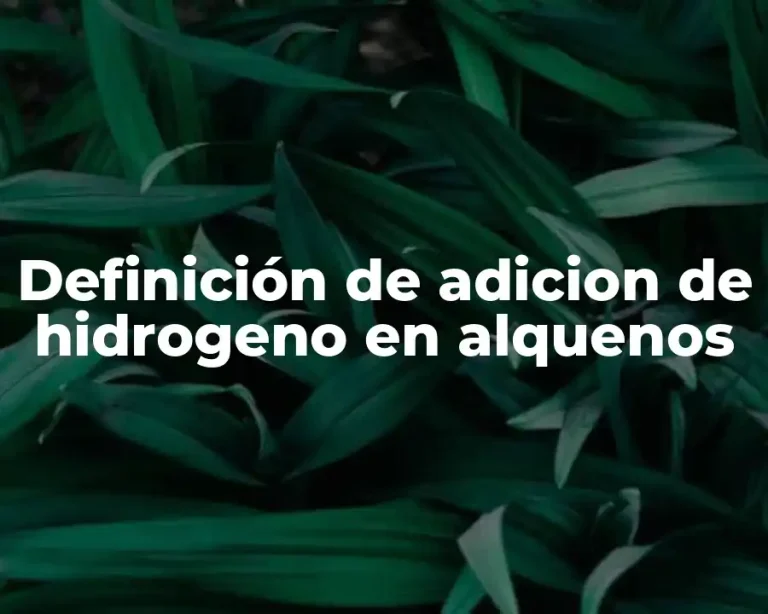 Definición de adicion de hidrogeno en alquenos