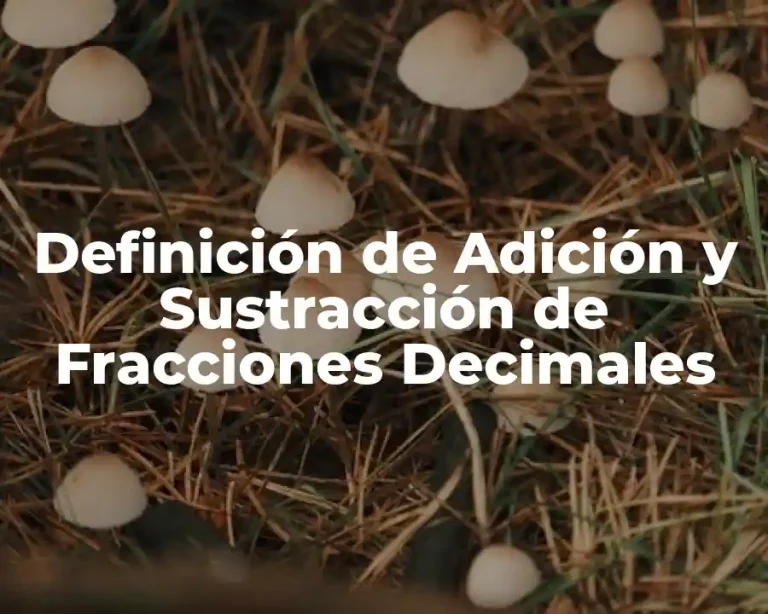 Definición de Adición y Sustracción de Fracciones Decimales