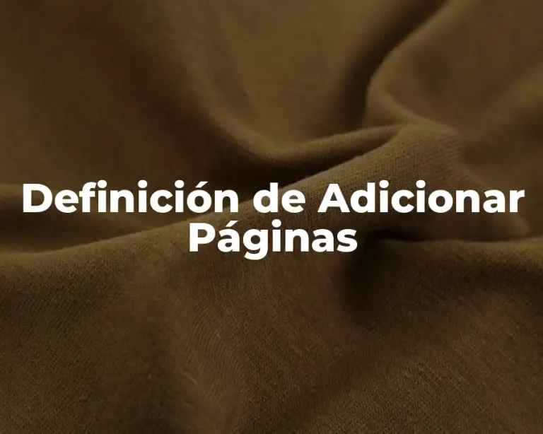 Definición de Adicionar Páginas