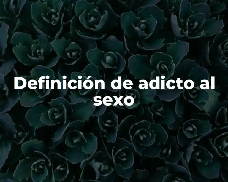 Definición de adicto al sexo