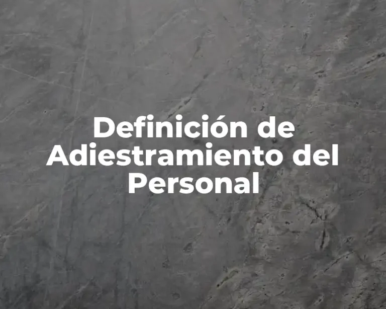Definición de Adiestramiento del Personal