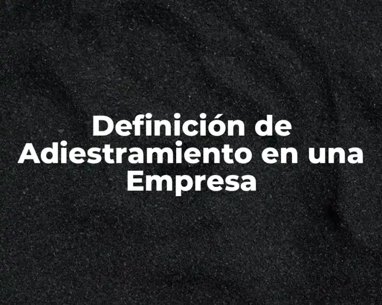 Definición de Adiestramiento en una Empresa