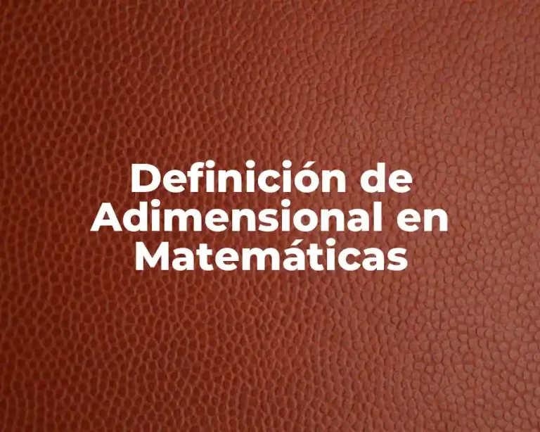 Definición de Adimensional en Matemáticas
