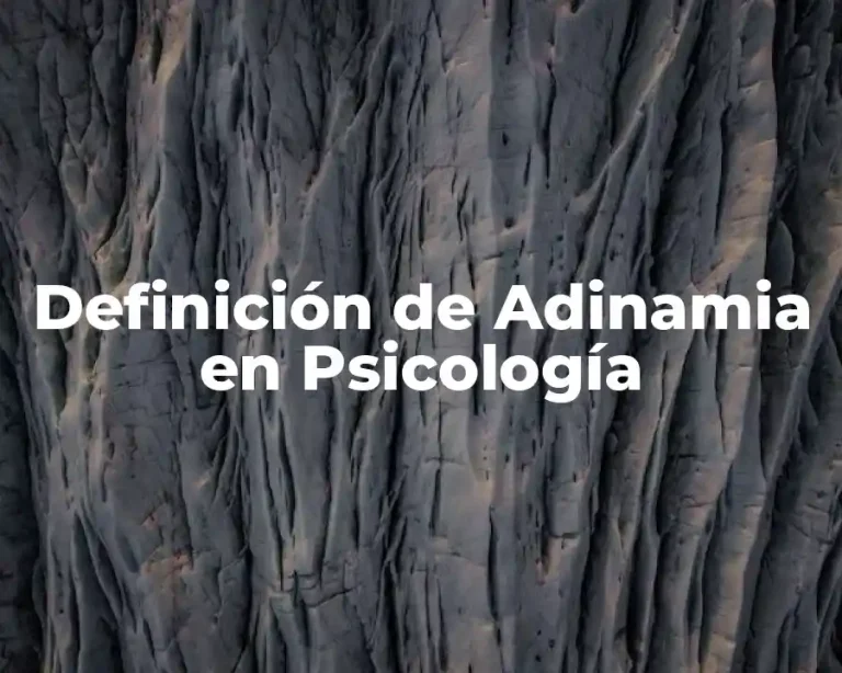 Definición de Adinamia en Psicología