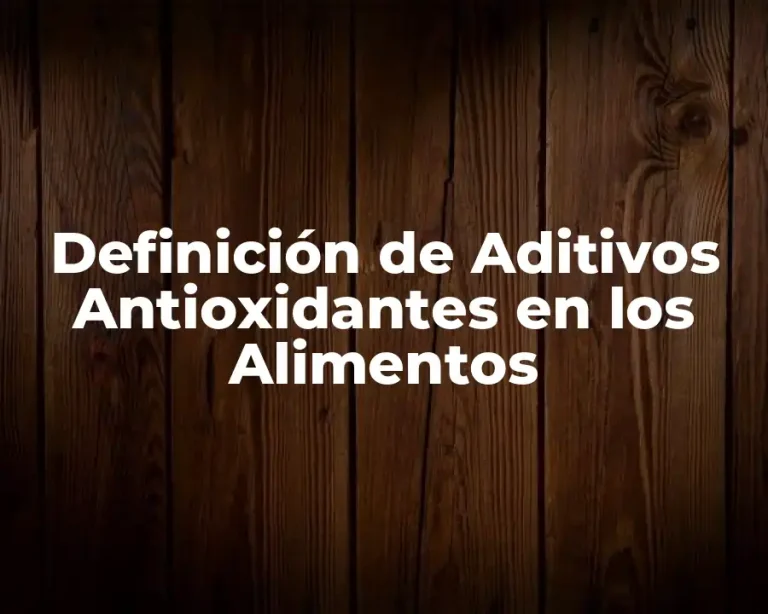 Definición de Aditivos Antioxidantes en los Alimentos