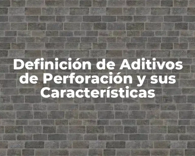 Definición de Aditivos de Perforación y sus Características