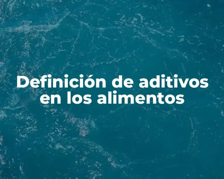 Definición de aditivos en los alimentos