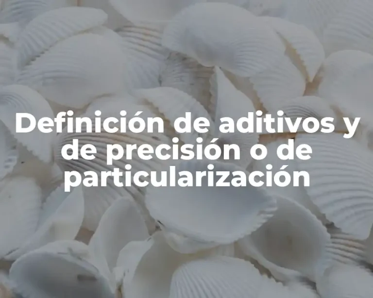 Definición de aditivos y de precisión o de particularización