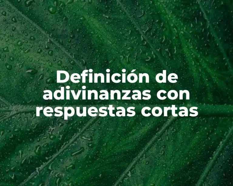 Definición de adivinanzas con respuestas cortas