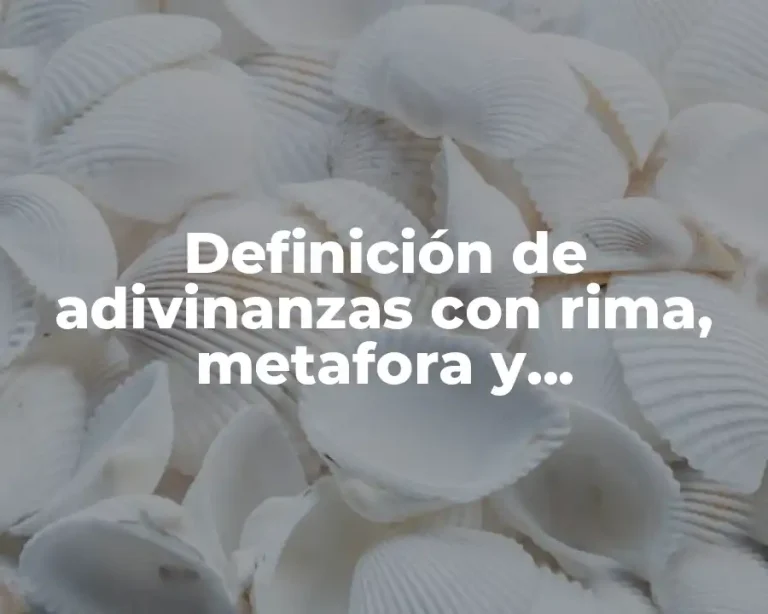 Definición de adivinanzas con rima, metafora y comparación