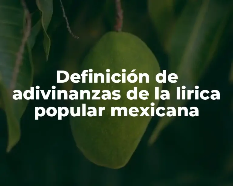 Definición de adivinanzas de la lirica popular mexicana