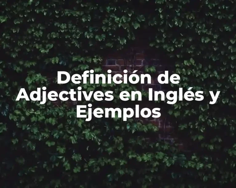 Definición de Adjectives en Inglés y Ejemplos