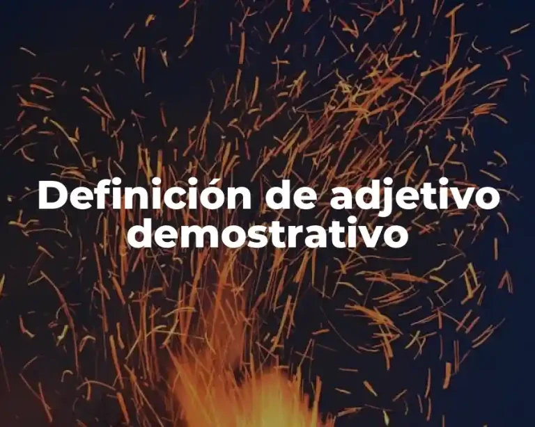 Definición de adjetivo demostrativo
