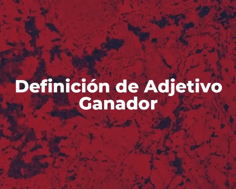 Definición de Adjetivo Ganador