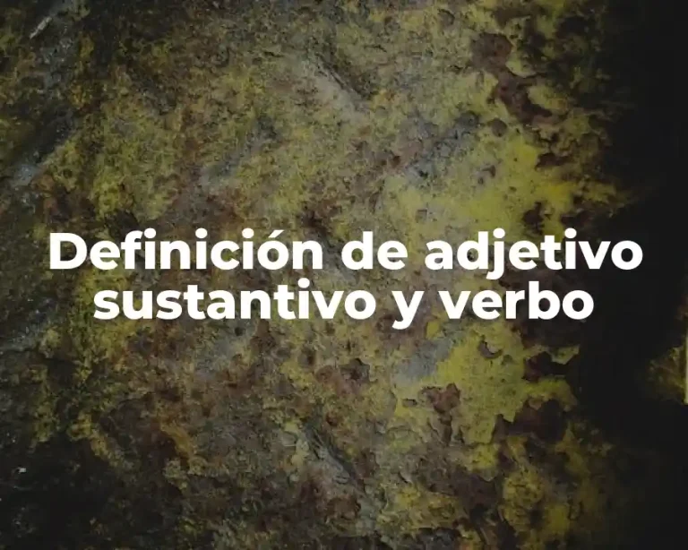 Definición de adjetivo sustantivo y verbo