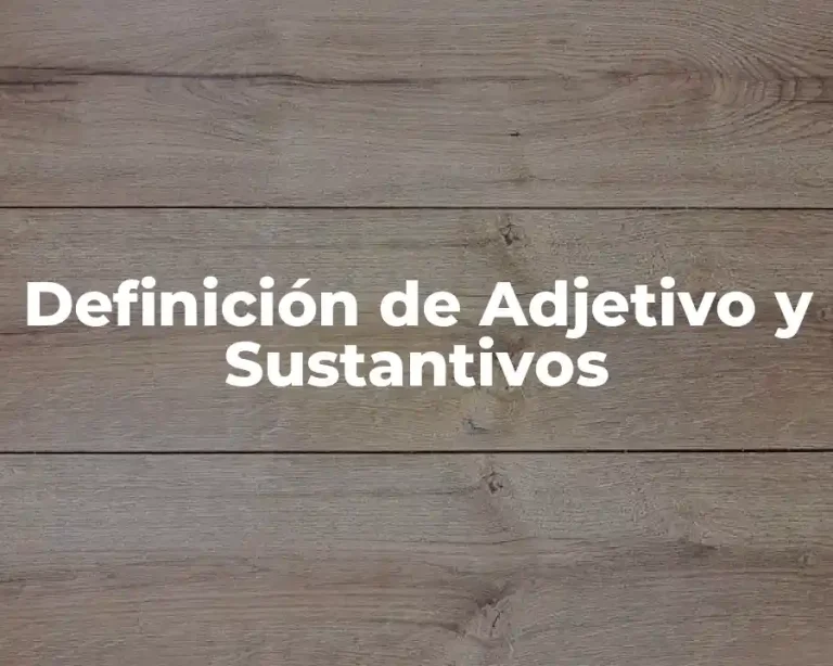 Definición de Adjetivo y Sustantivos