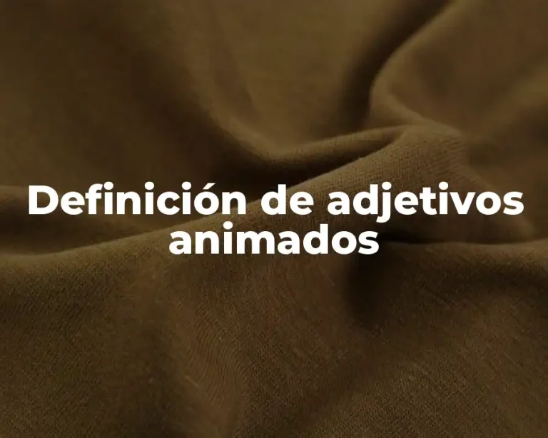 Definición de adjetivos animados