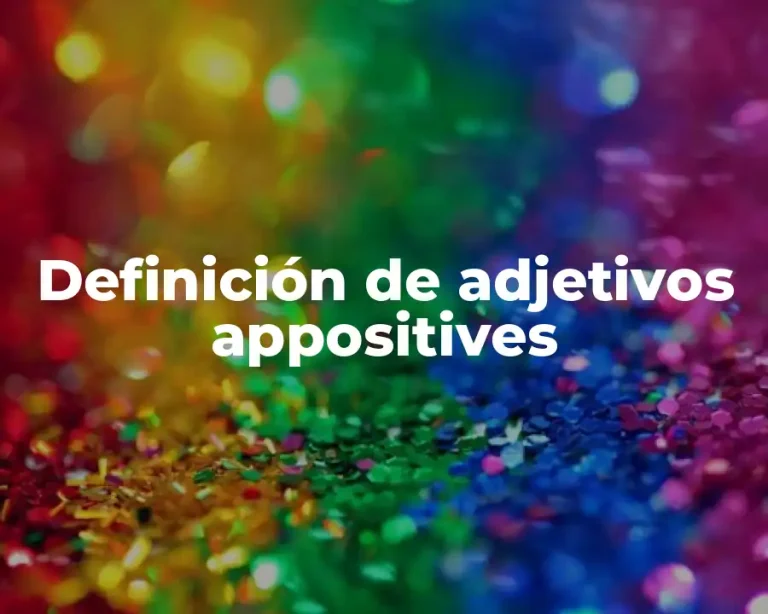 Definición de adjetivos appositives