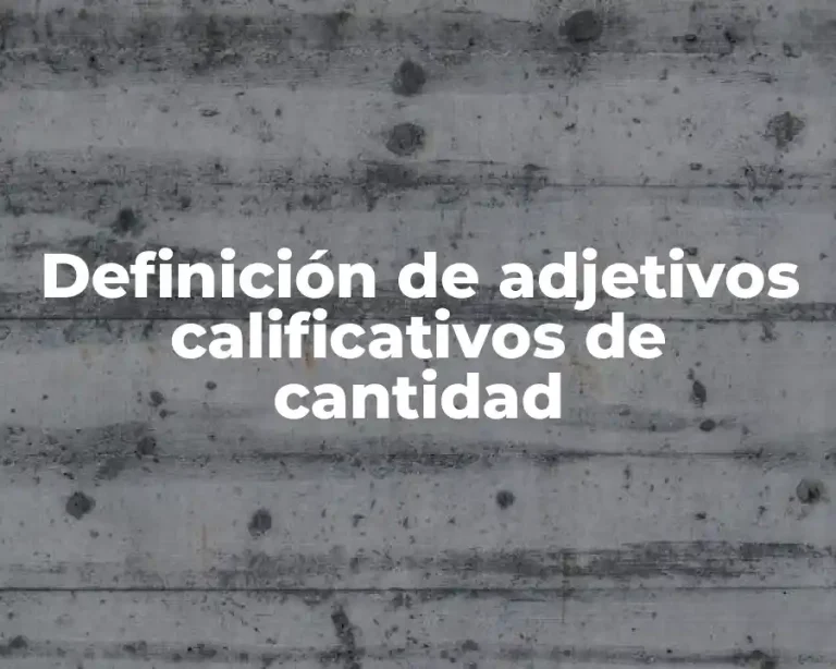 Definición de adjetivos calificativos de cantidad