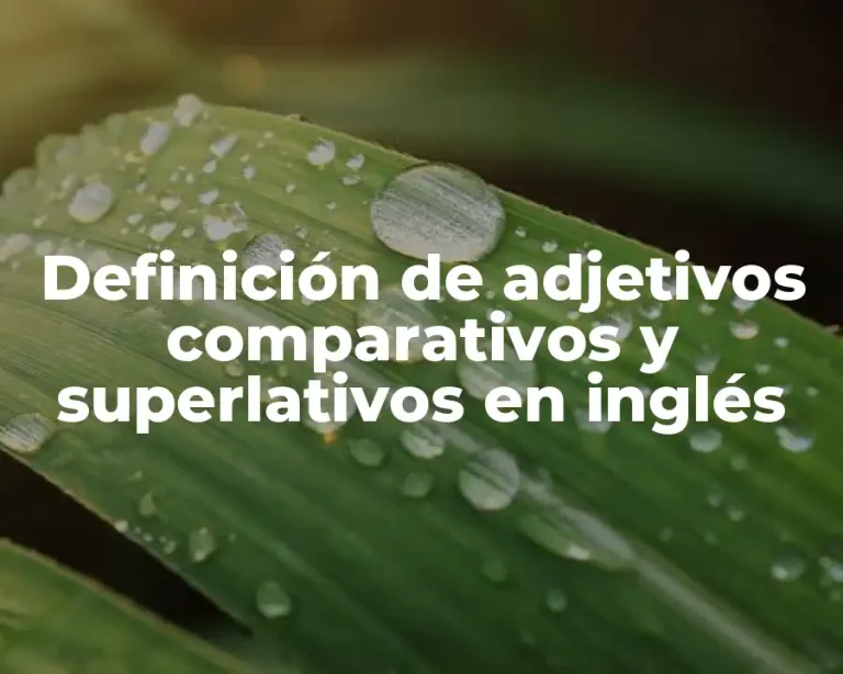 Definición de adjetivos comparativos y superlativos en inglés