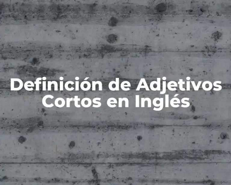 Definición de Adjetivos Cortos en Inglés