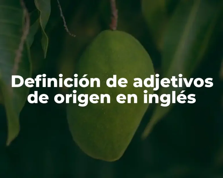 Definición de adjetivos de origen en inglés