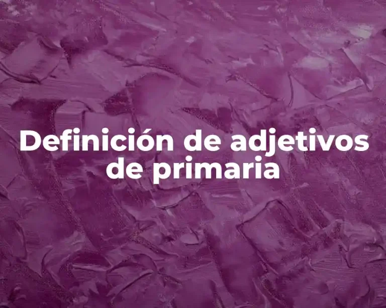 Definición de adjetivos de primaria
