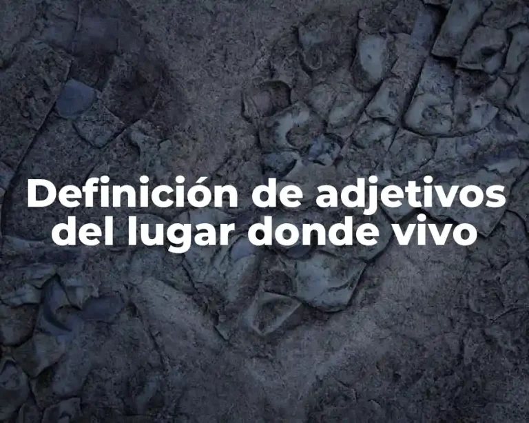 Definición de adjetivos del lugar donde vivo