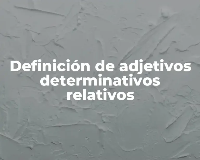 Definición de adjetivos determinativos relativos