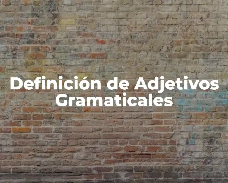 Definición de Adjetivos Gramaticales