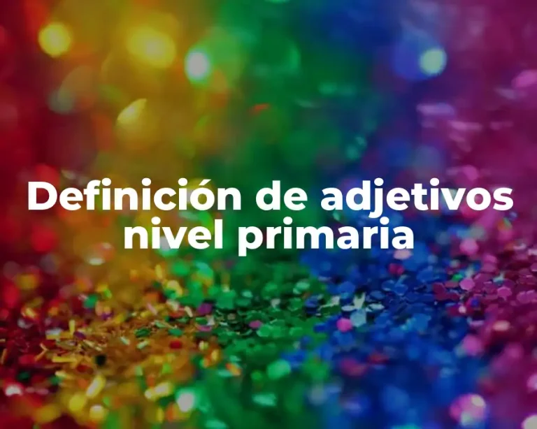 Definición de adjetivos nivel primaria