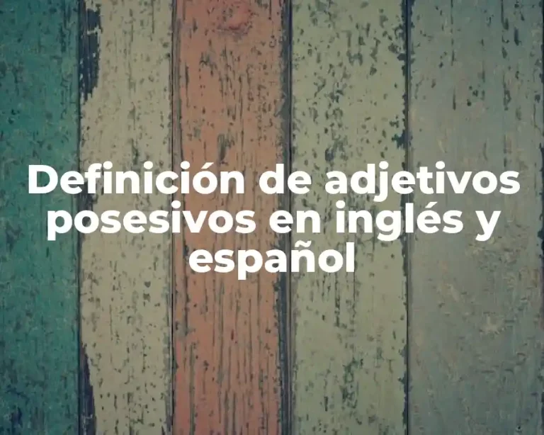 Definición de adjetivos posesivos en inglés y español