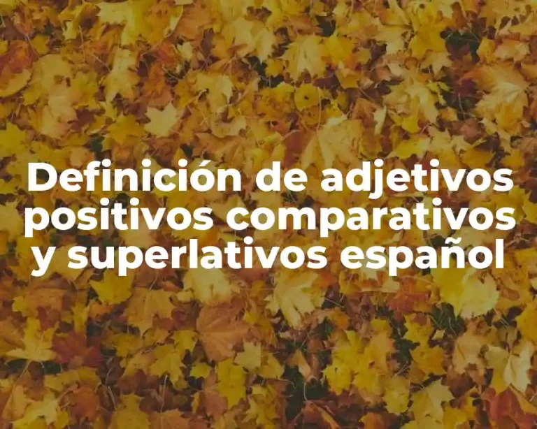 Definición de adjetivos positivos comparativos y superlativos español