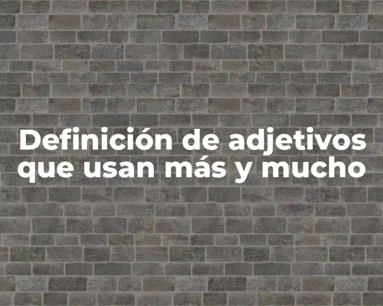 Definición de adjetivos que usan más y mucho
