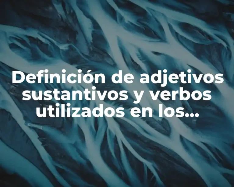 Definición de adjetivos sustantivos y verbos utilizados en los ensayos