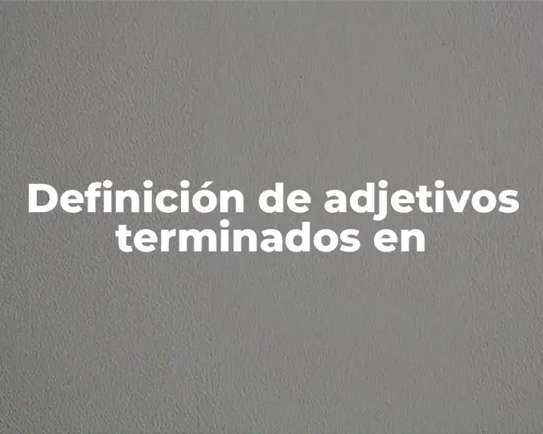 Definición de adjetivos terminados en
