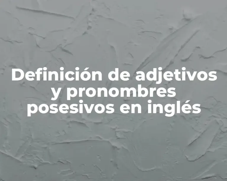 Definición de adjetivos y pronombres posesivos en inglés
