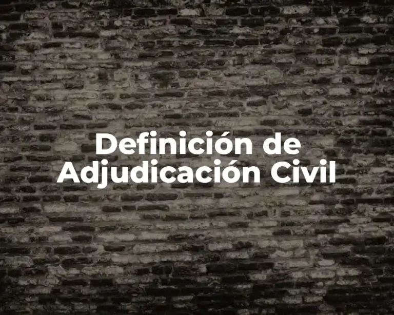 Definición de Adjudicación Civil