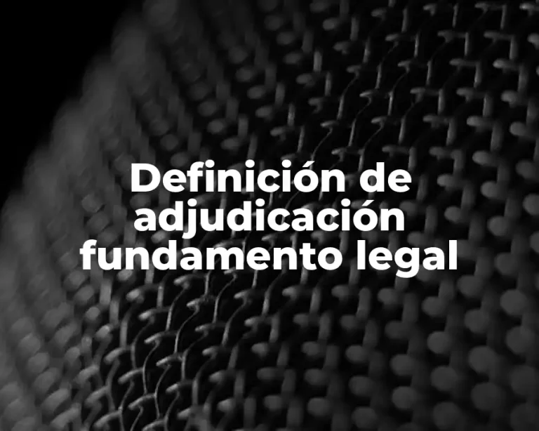 Definición de adjudicación fundamento legal