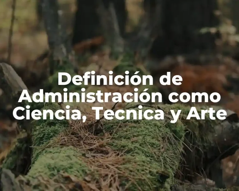 Definición de Administración como Ciencia, Tecnica y Arte