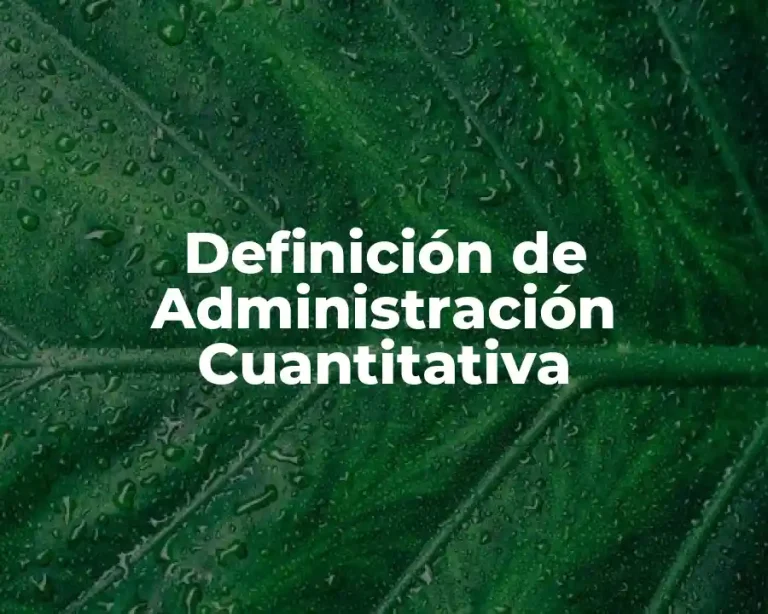 Definición de Administración Cuantitativa