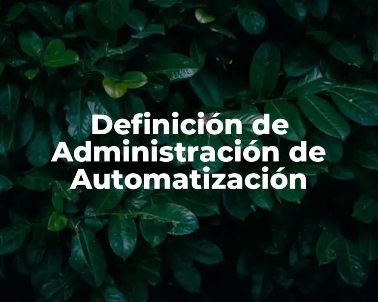Definición de Administración de Automatización